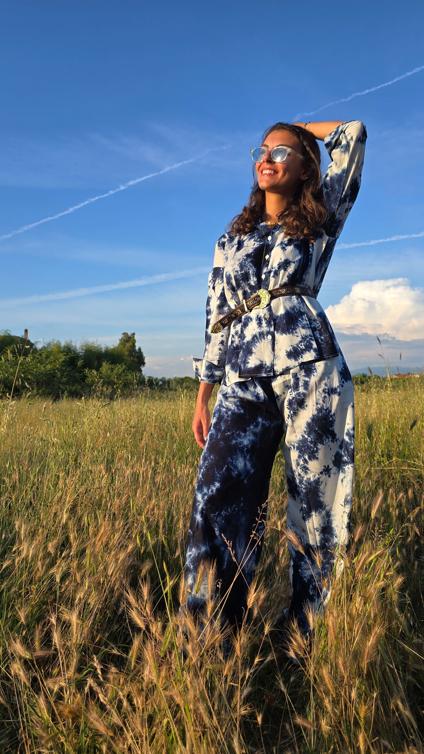 TIE DYE SET PANTA SKY