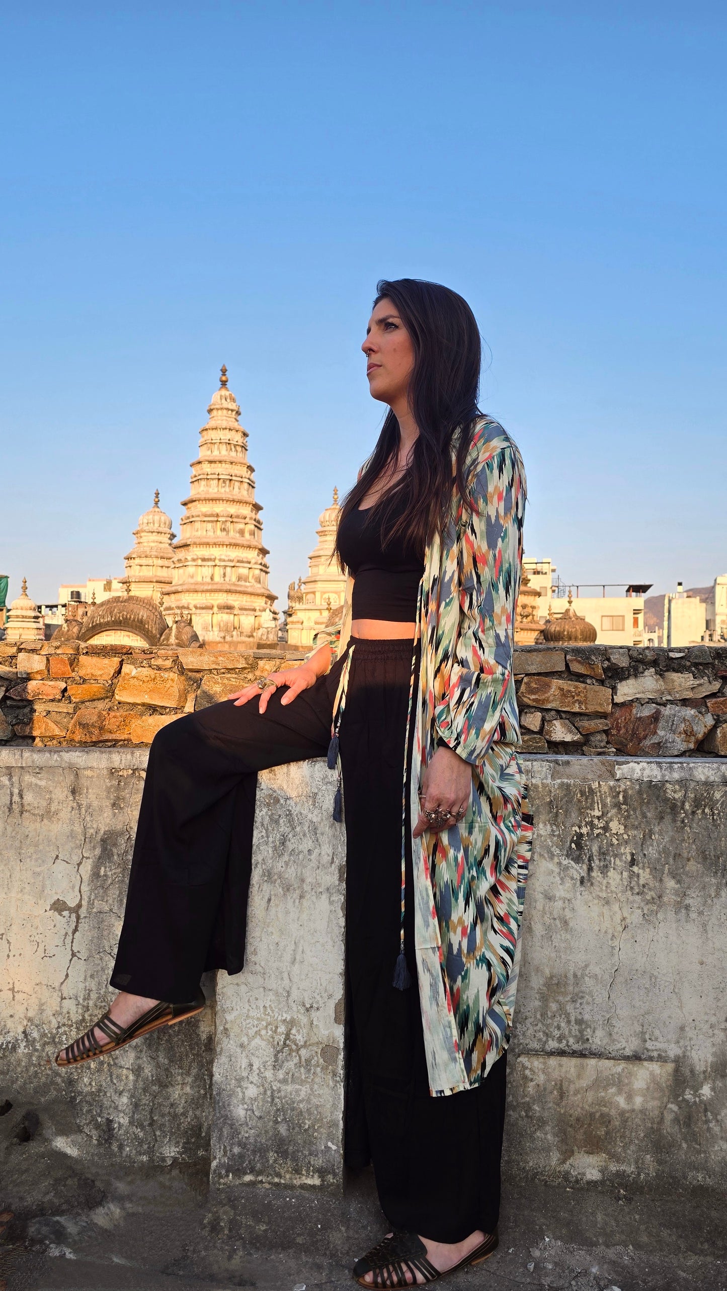 COMPLETO KIMONO IKAT VERDE