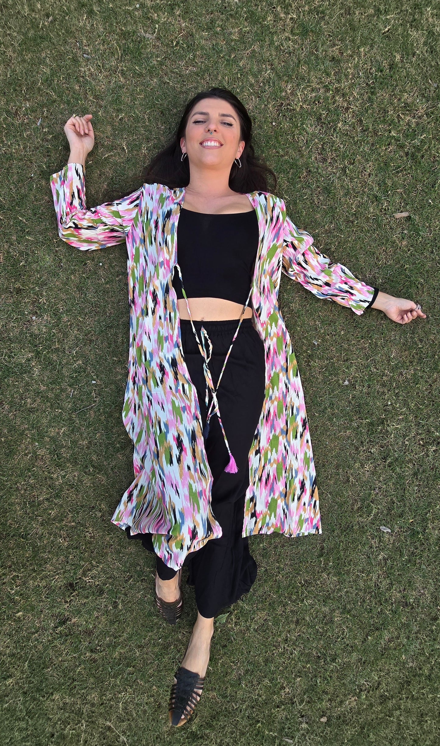 COMPLETO KIMONO IKAT ROSA