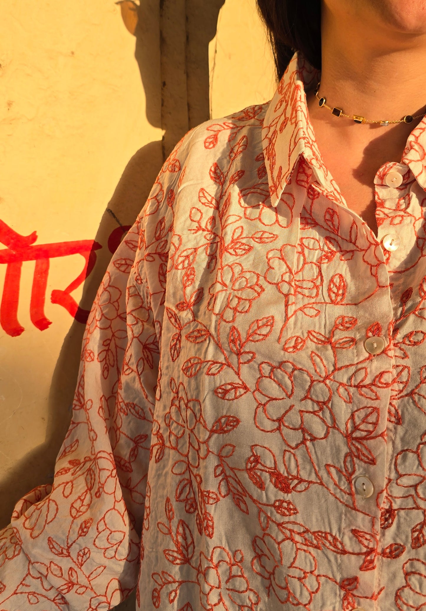 CAMICIA RICAMO FLOREALE