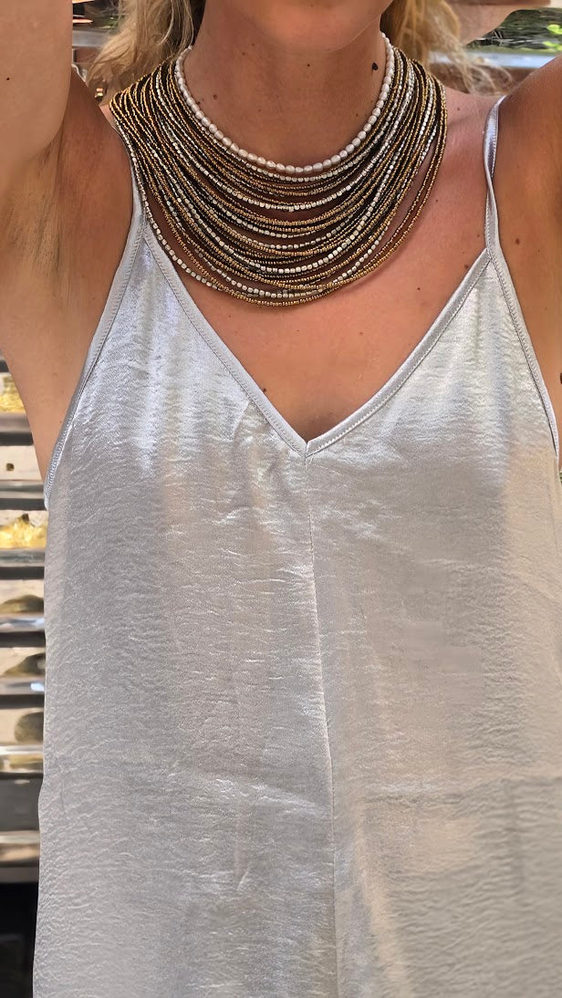 SLIP DRESS ARGENTO