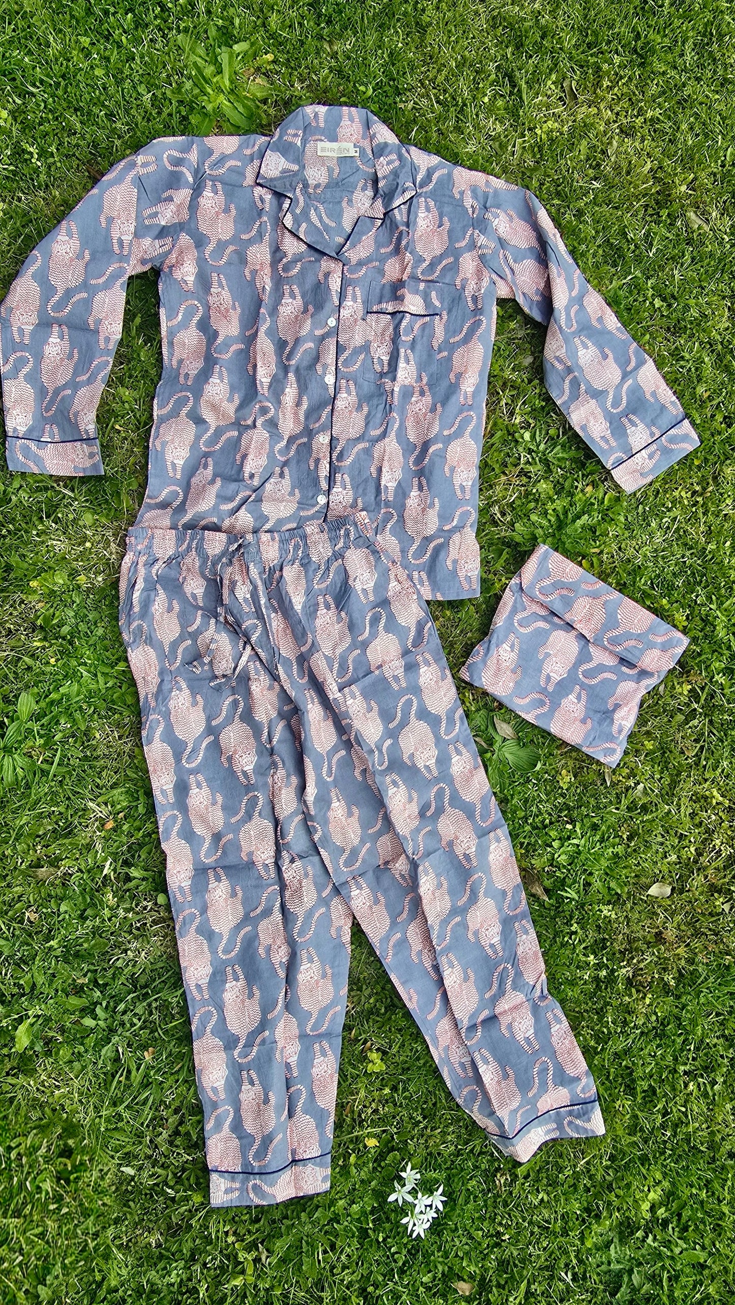PYJAMAS COTONE DONNA gatto ceruleo