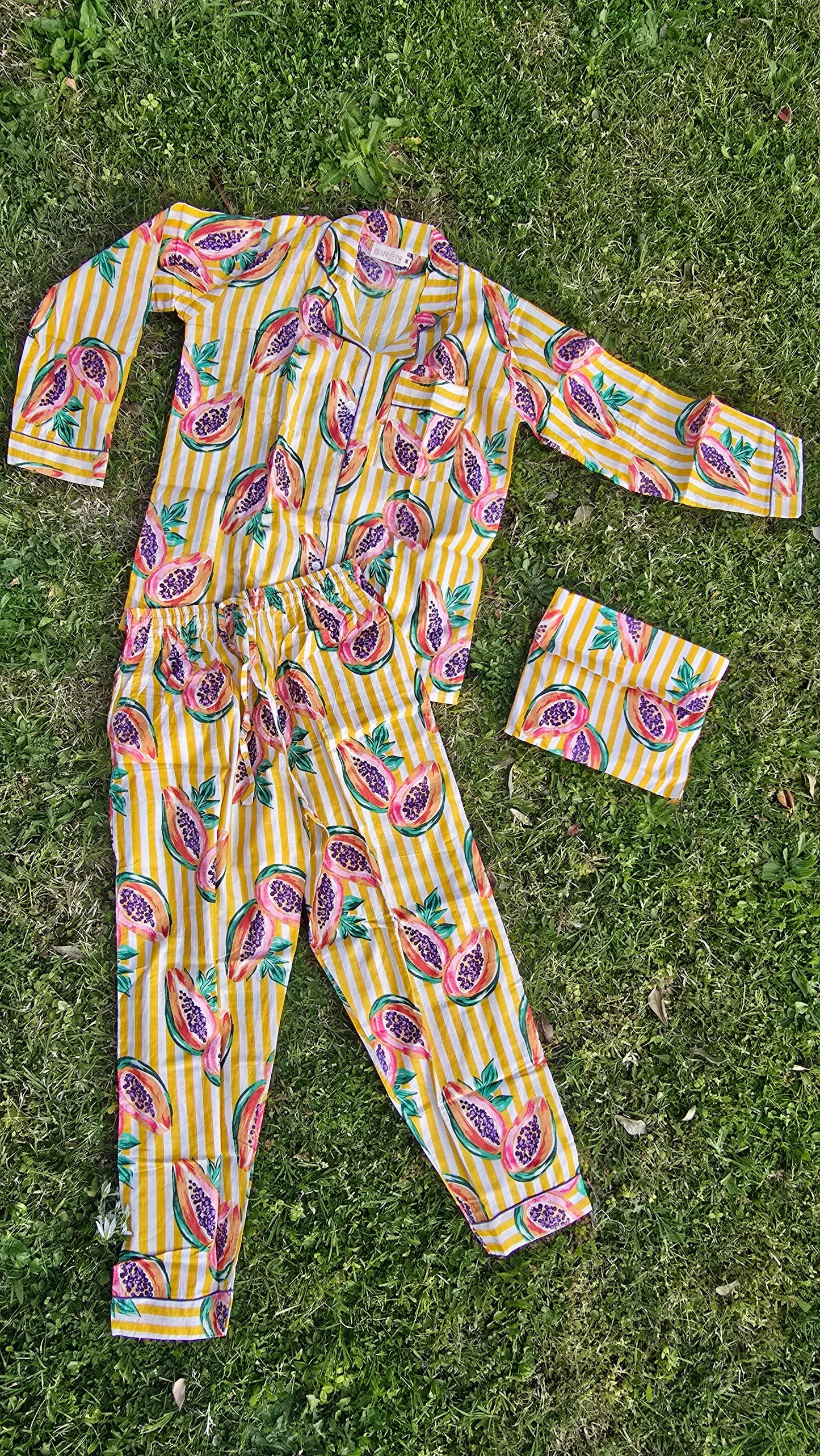 PYJAMAS COTONE DONNA papaya ocra