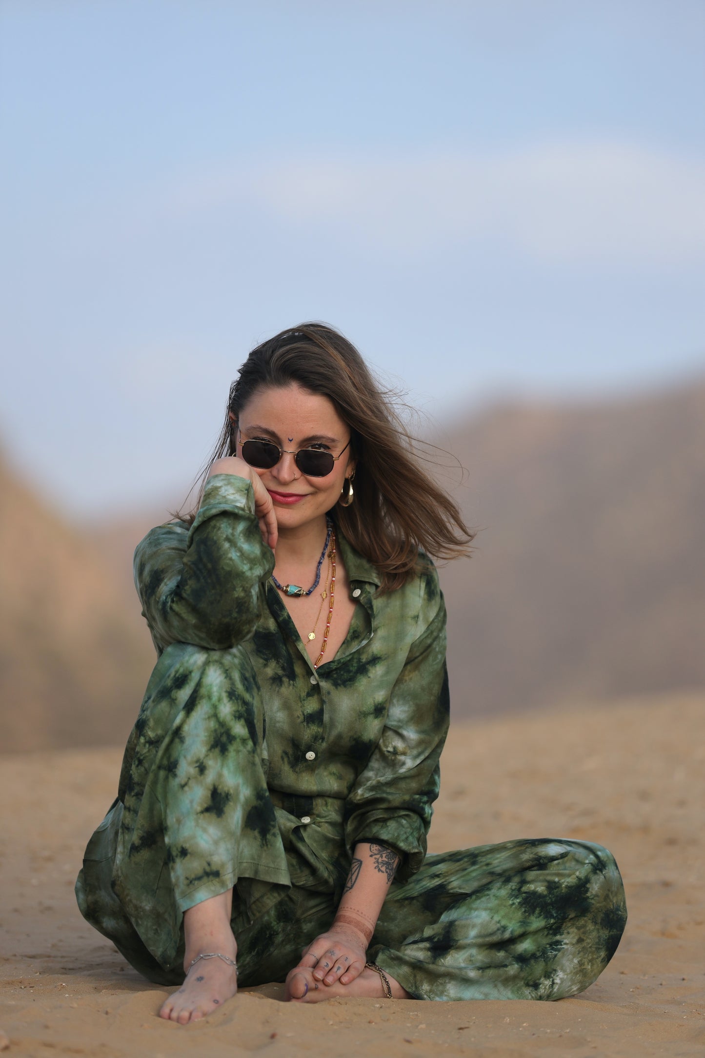 TIE DYE SET PANTA GREEN FOREST