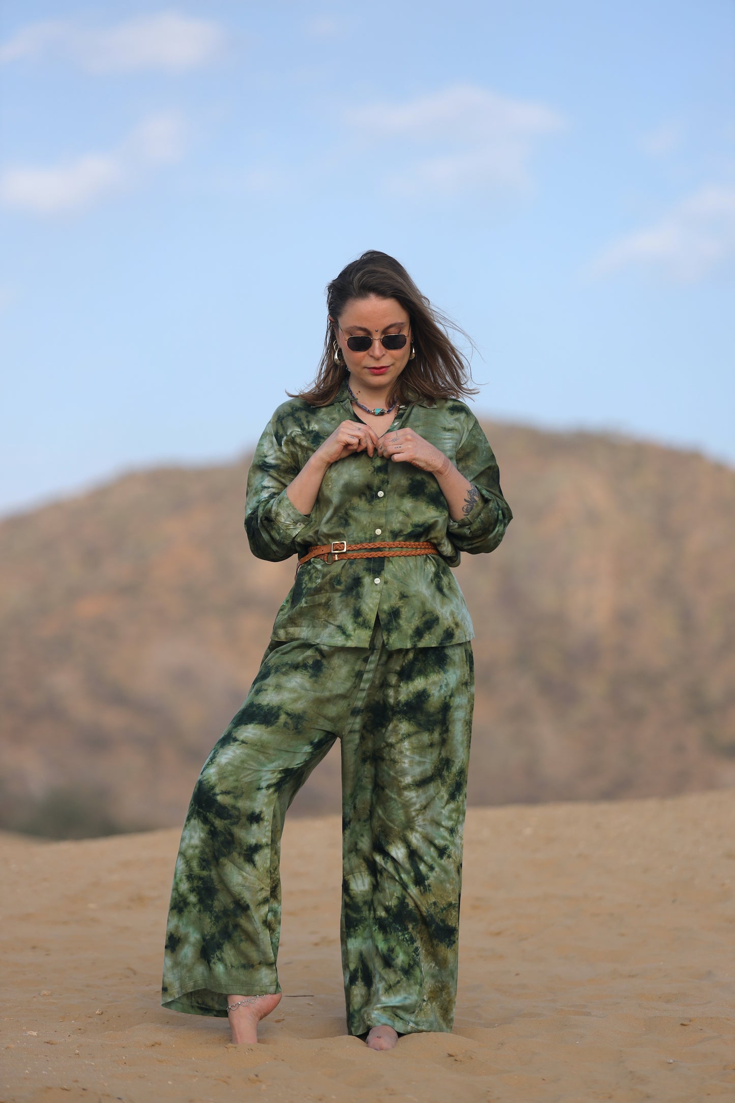 TIE DYE SET PANTA GREEN FOREST