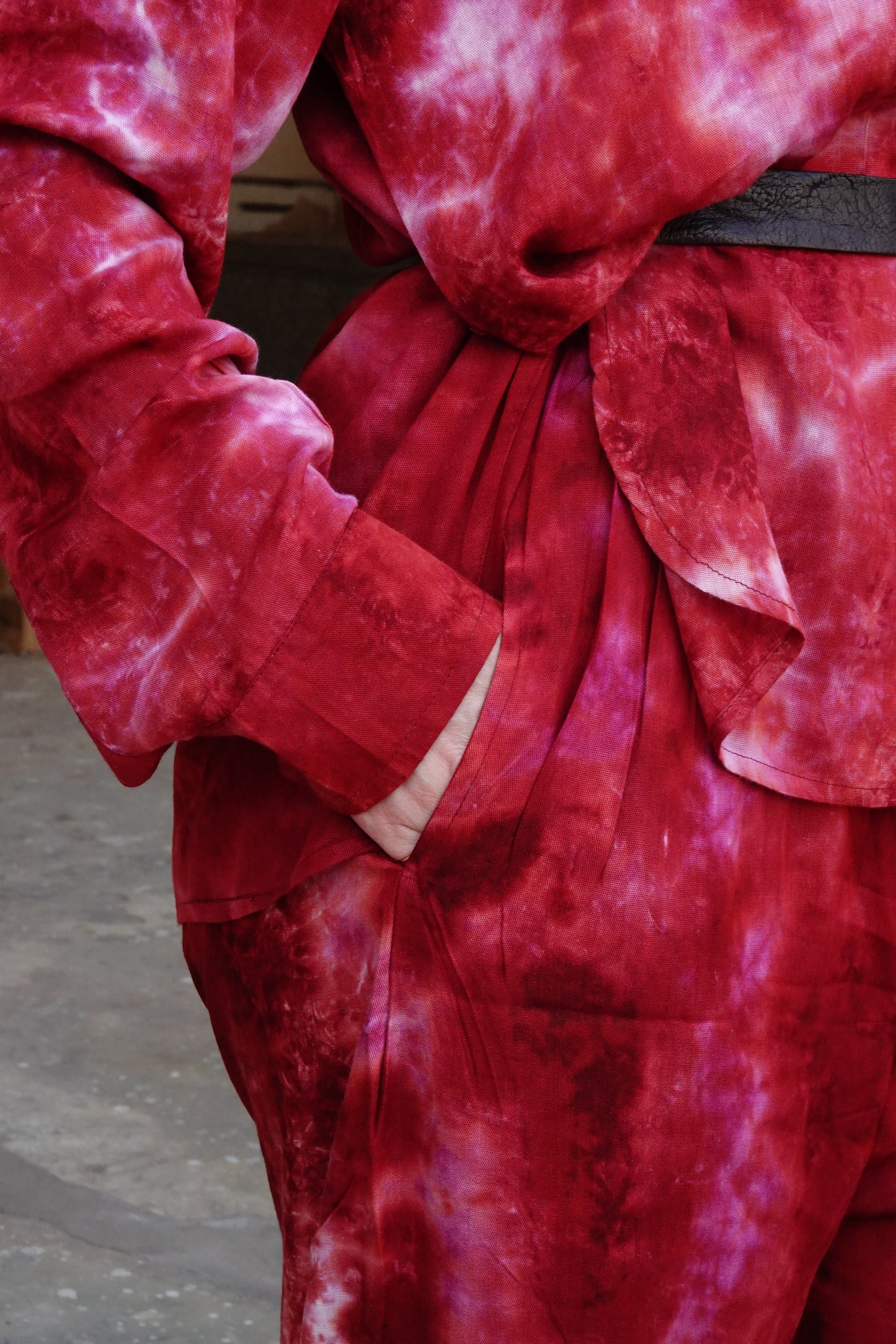 TIE DYE SET PANTA WINE