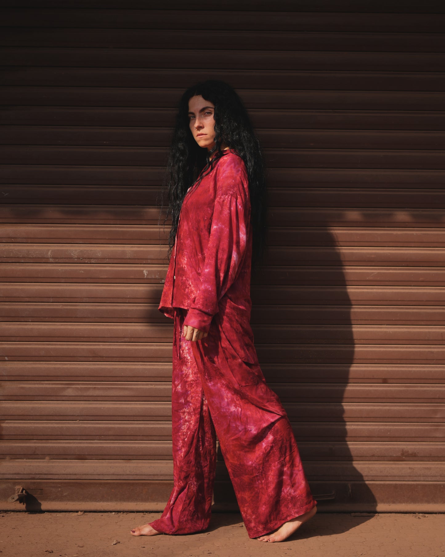 TIE DYE SET PANTA WINE
