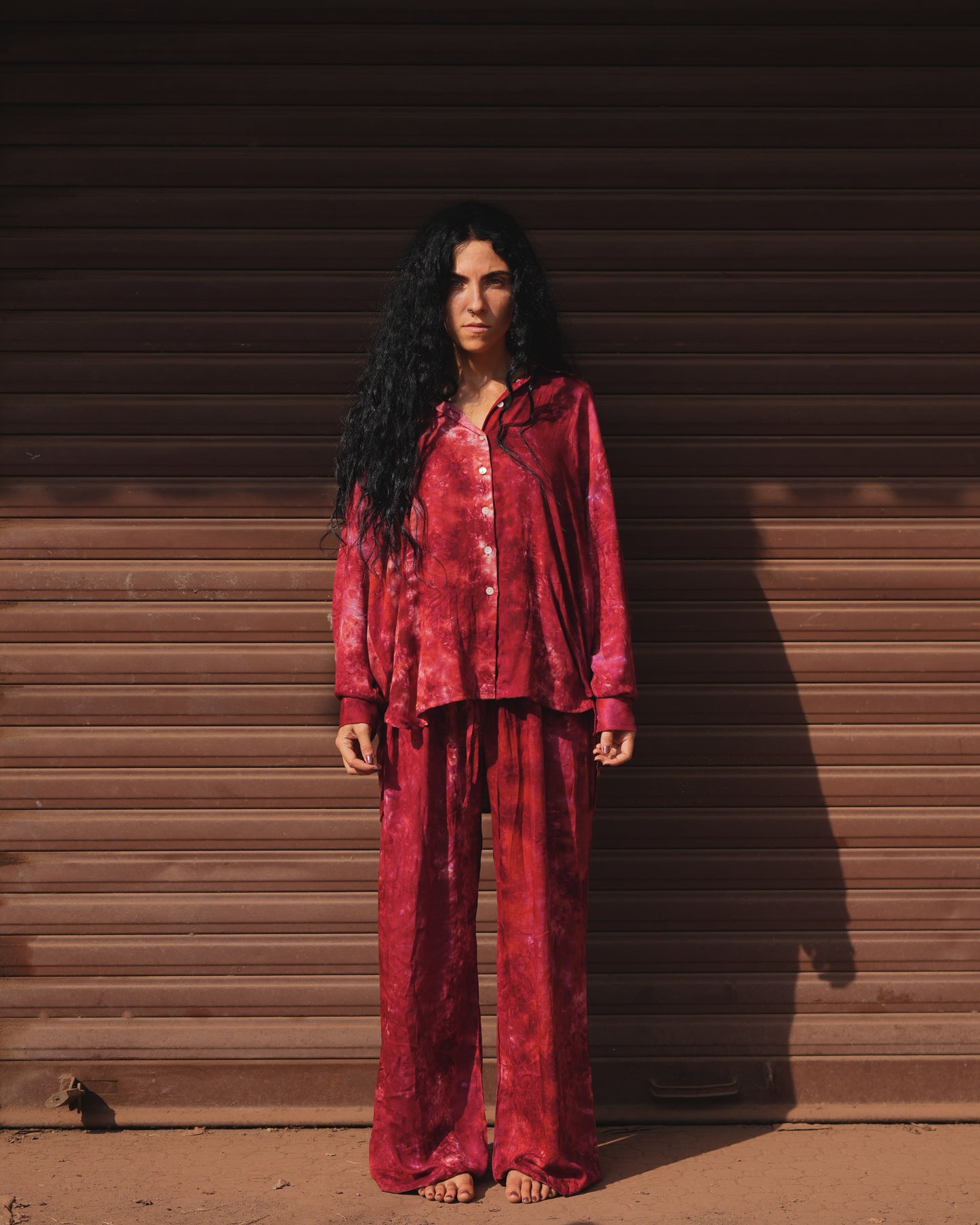 TIE DYE SET PANTA WINE