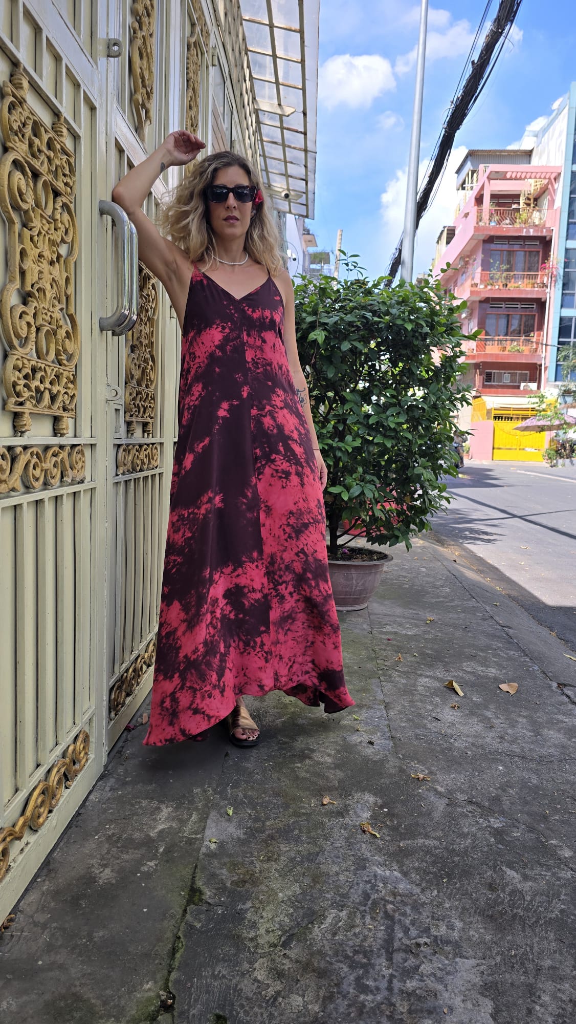 SLIP DRESS tie dye