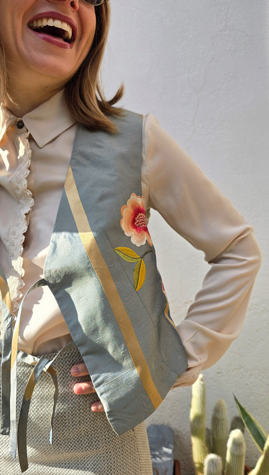 GILET TALISMANO JARDIN BLU