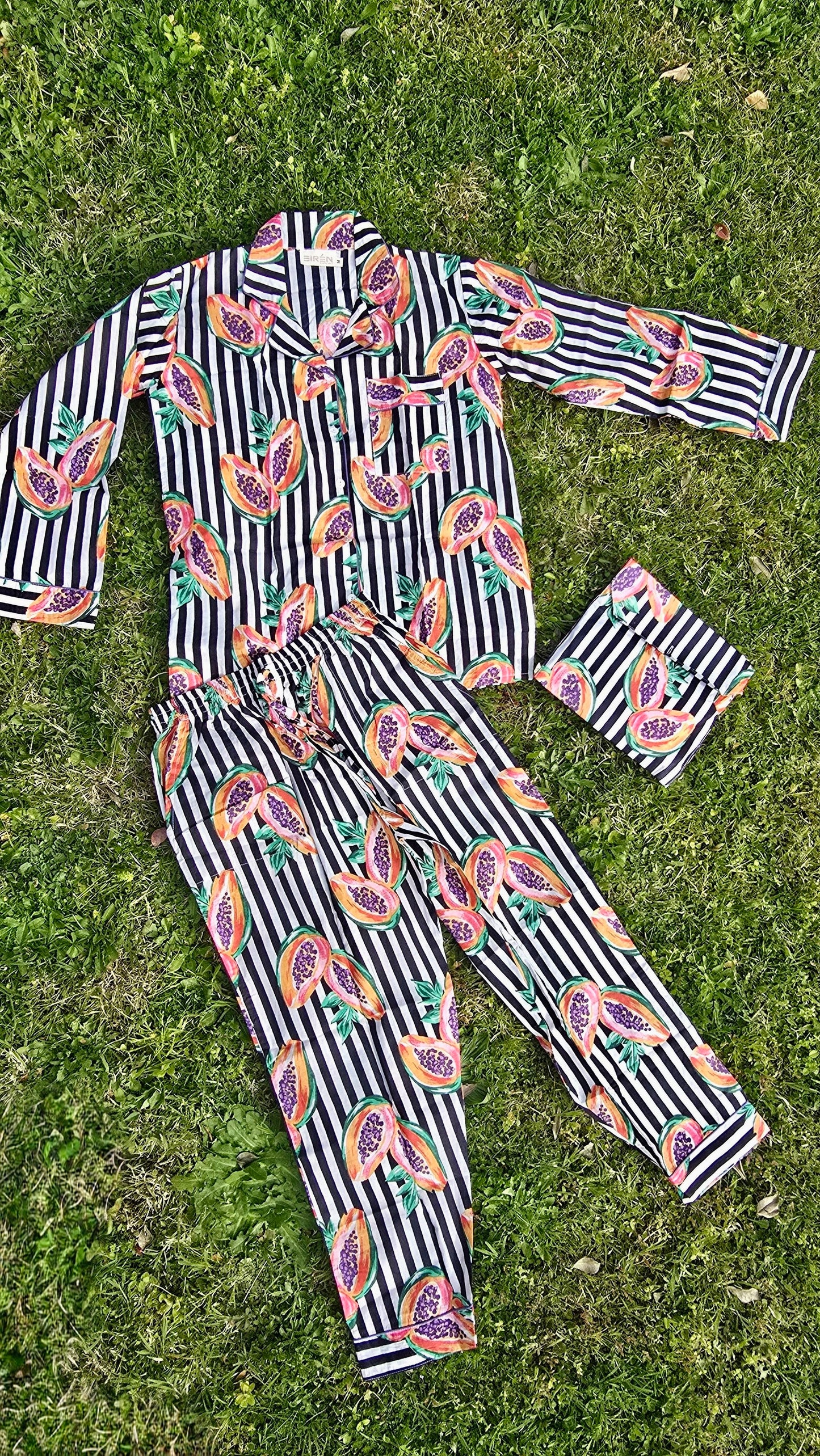 PYJAMAS COTONE DONNA papaya black