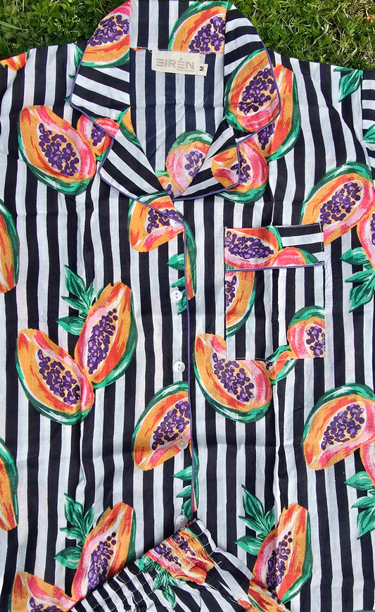 PYJAMAS COTONE DONNA papaya black