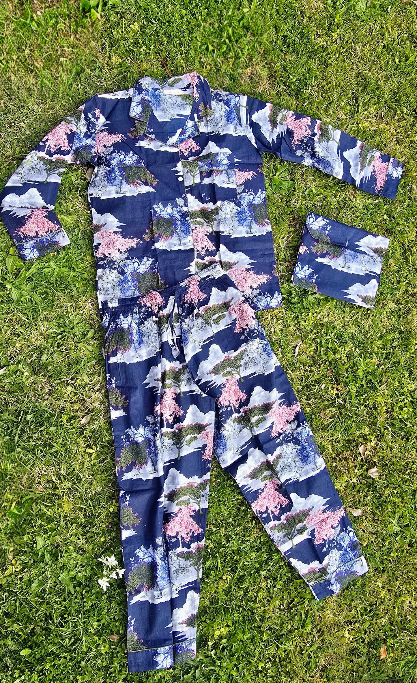 PYJAMAS COTONE DONNA japan blu