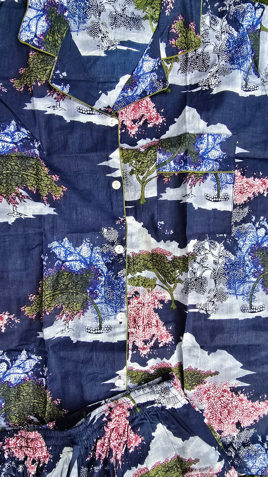 PYJAMAS COTONE DONNA japan blu