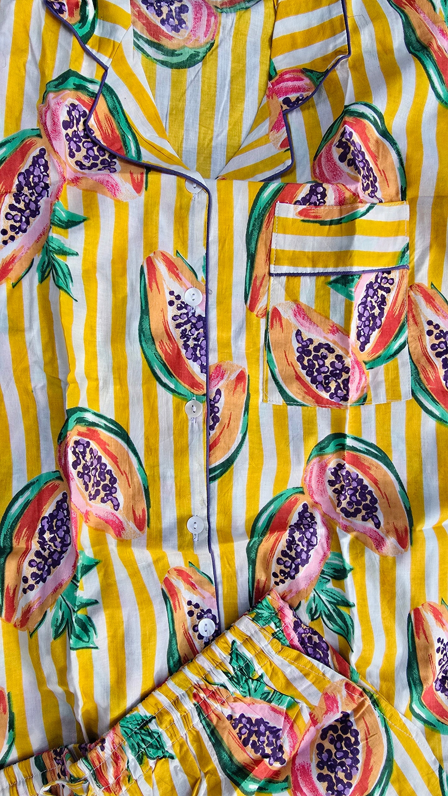 PYJAMAS COTONE DONNA papaya ocra