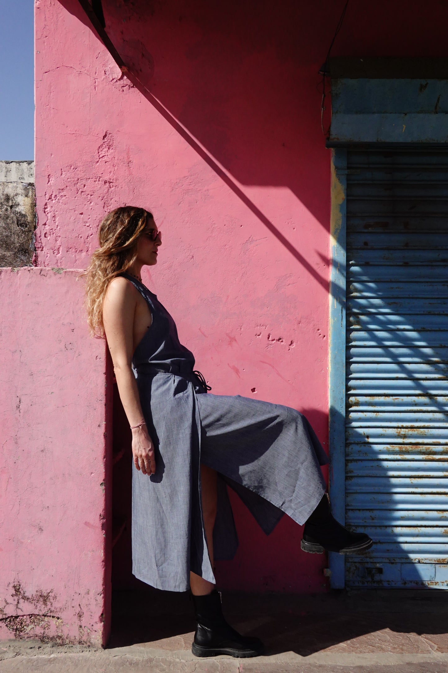 CROSSY DRESS LIGHT DENIM