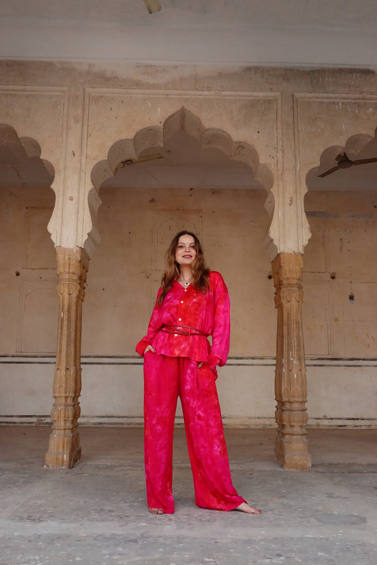 TIE DYE SET PANTA GLULABI MIX
