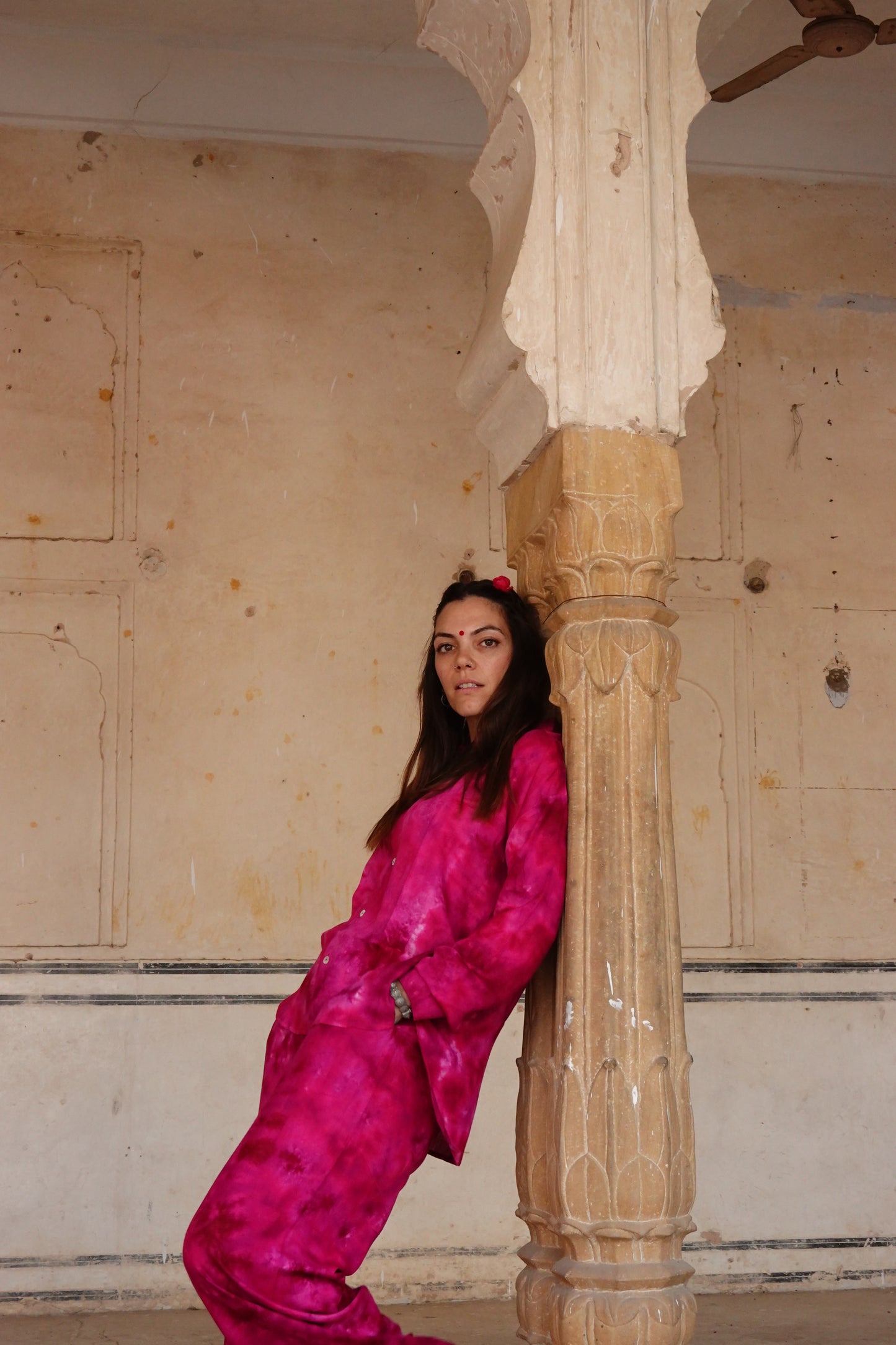 TIE DYE SET PANTA  GULABI MONO