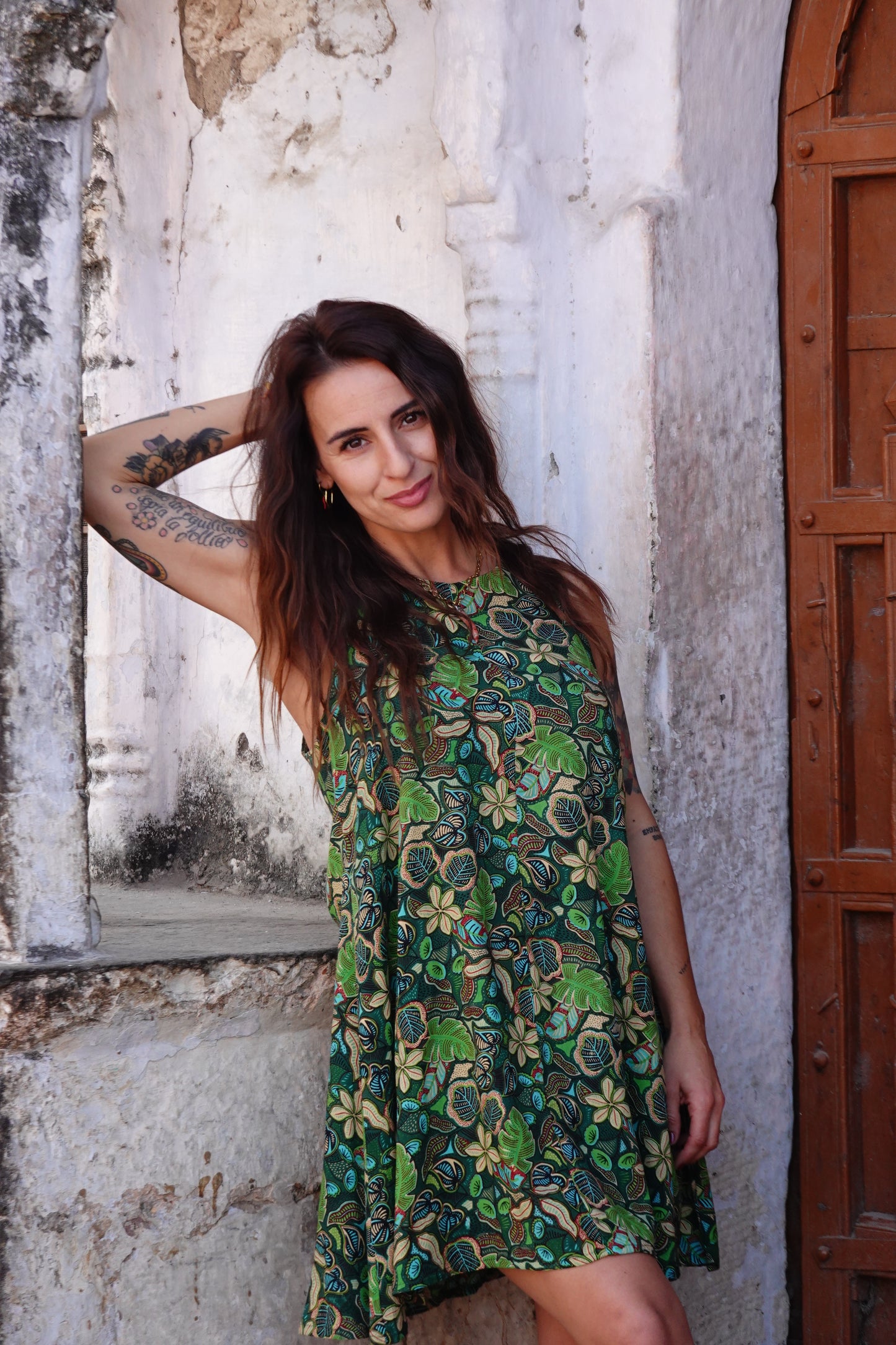 SWING DRESS BALI GREEN