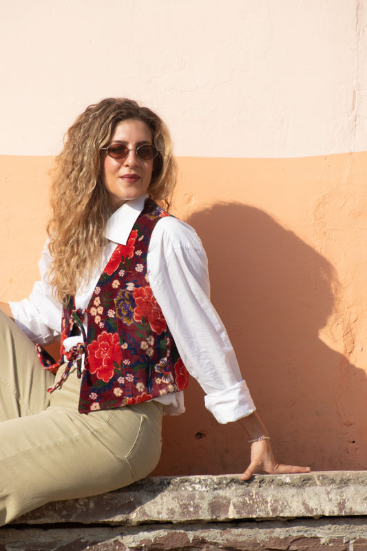GILET VELVET PEONIA