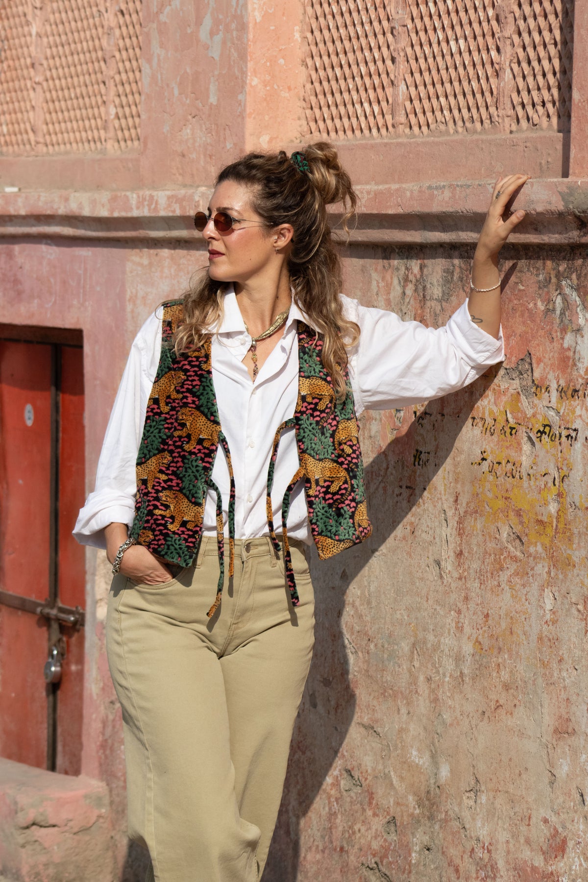 GILET VELVET LEOPARD