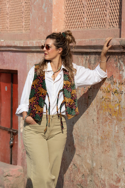 GILET VELVET LEOPARD
