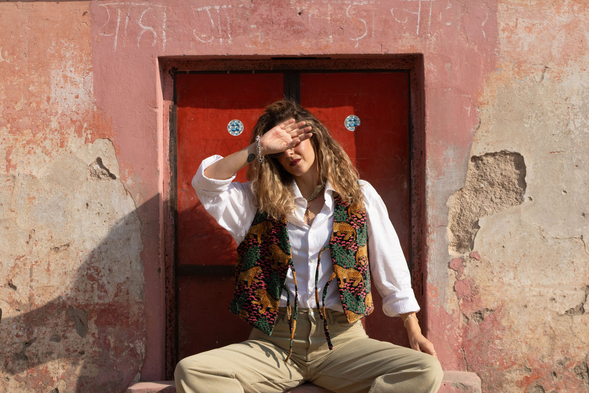 GILET VELVET LEOPARD